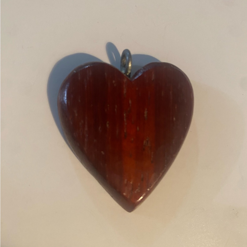 Rustic Wooden Heart Pendant Charm~Earthy Maximalism
